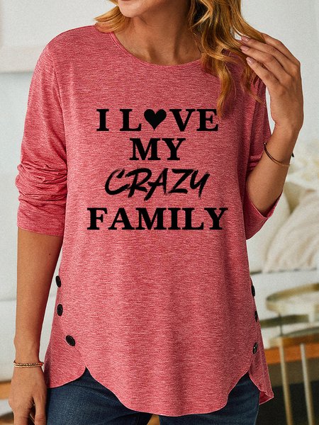 

Lilicloth X Hynek Rajtr I Love My Crazy Family Women's Long Sleeve Top, Pink, Long sleeves