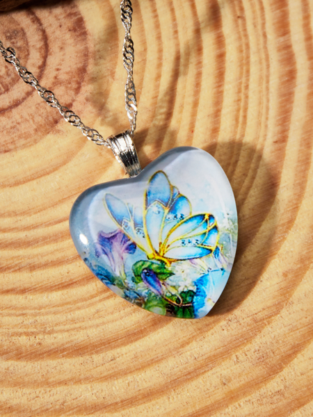 

JFN Heart Butterfly Necklace, As picture, Necklaces