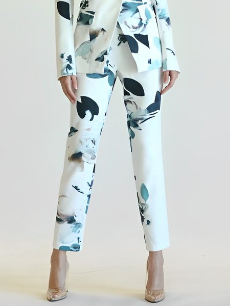 

Urban Blue Floral Regular Fit Fashion Pants, As picture, Pants