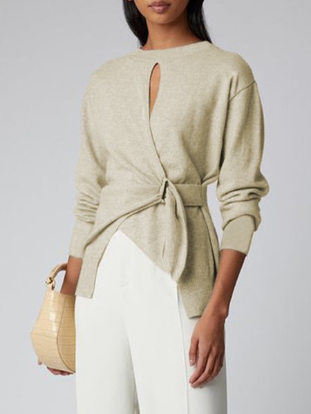 

Stylewe Elegant Solid X-Line Sweaters, As picture, Pullovers