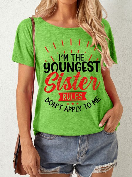 

Lilicloth X Abu I'm The Youngest Sister Women's T-Shirt, Green, T-shirts