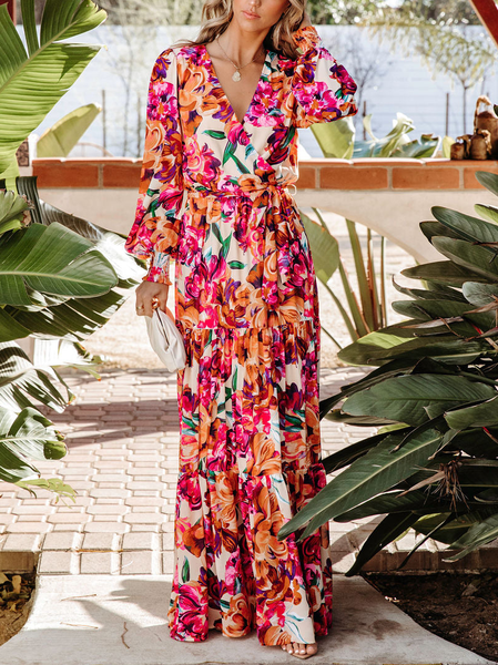 

Floral Tiered Maxi Dress, Flower, Maxi Dresses