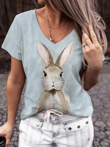 

Easter Casual Regular Fit V Neck T-Shirt, Green, T-Shirts