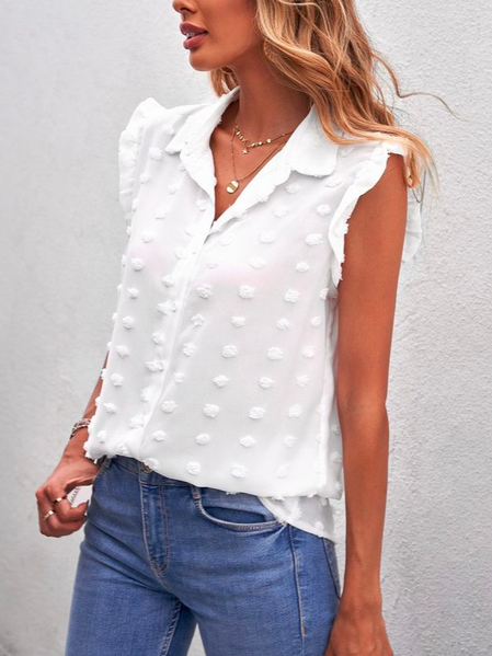 

Chiffon Plain Loose Urban Blouse, White, Shirts & Blouses