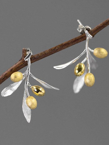 

Casual 3D Floral Earrings Everyday Commuting Versatile Jewelry, Silver, Earrings