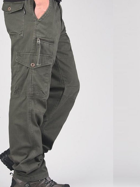 

Men's Cargo Pants Work Pants Elastic Waist Multi Pocket Straight Leg Plain Sports Outdoor, Green, Pants
