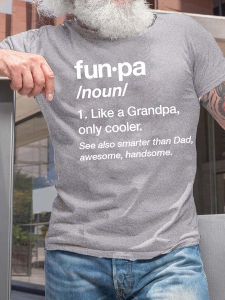 

Men’s Fun.pa Like A Grandpa Only Cooler See Also Smarter Than Dad Awesome Handsome Casual Crew Neck T-Shirt, Light gray, T-shirts