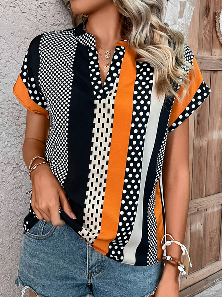 

Casual Loose Stand Collar Shirt, Multicolor, Shirts & Blouses