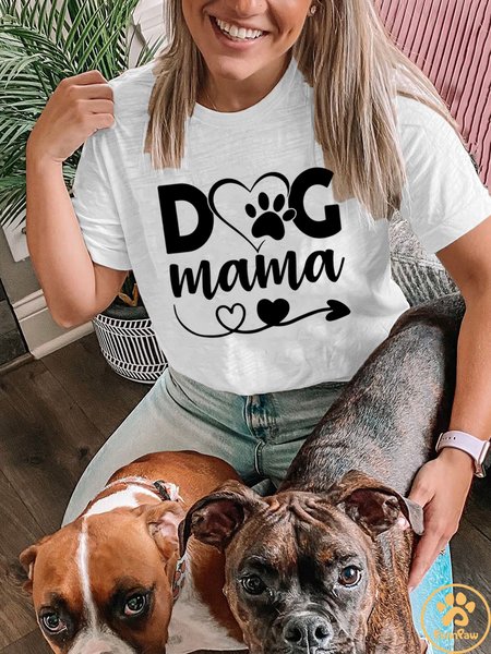 

Lilicloth X Funnpaw X Manikvskhan Dog Lovers Shirt Dog Mama Women's T-Shirt, White, T-shirts
