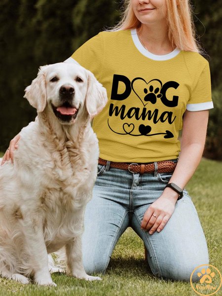 

Lilicloth X Funnpaw X Manikvskhan Dog Lovers Shirt Dog Mama Women's T-Shirt, Yellow, T-shirts