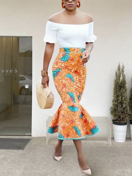 

Elegant Tight No Elasticity Regular Size Skirt, As picture, Skirts