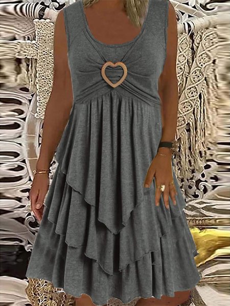 

Regular Fit Knitted Casual Dress, Gray, Dresses