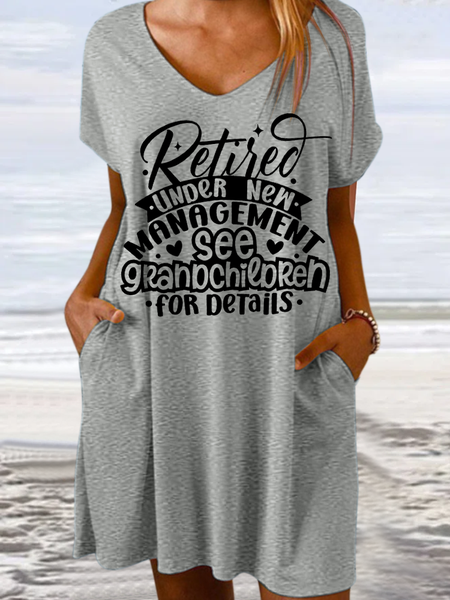 

Women's Retired Under New Management See Grandchildren for Details Casual Loose Dress, Gray, Dresses
