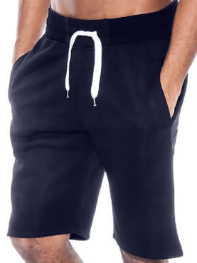 

Plain Straight Waist Casual Shorts, Black, Shorts