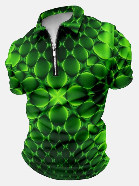 

Men’s St.Patrick’s Day Pattern Casual Floral Polo Shirt, As picture, T-shirts