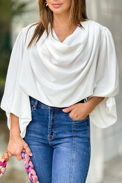 

Daily Elegant Plain Regular Fit Others Shirt, White, Blouses and Shirts