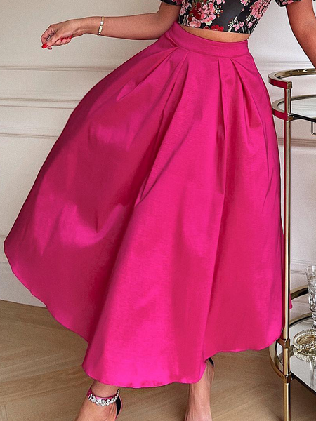 

Elegant Plain Regular Fit Skirt, Pink, Skirts