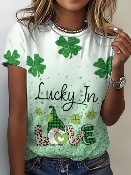 

Women's St.Patrick's Day Gonme Lucky Crew Neck T-Shirt, Green, T-shirts