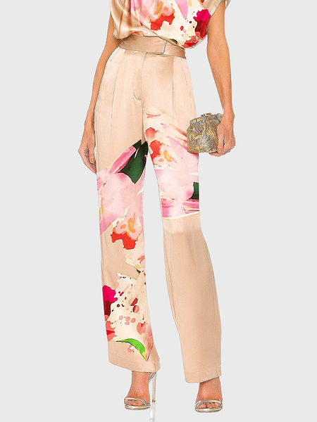 

Regular Fit Urban Abstract Fashion Long Pants, Pink, Pants