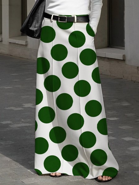 

Regular Fit Urban Polka Dots Skirt, Green, Skirts