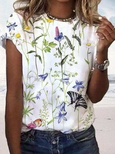 

Knitted Vacation Loose T-Shirt, Multicolor, T-Shirts