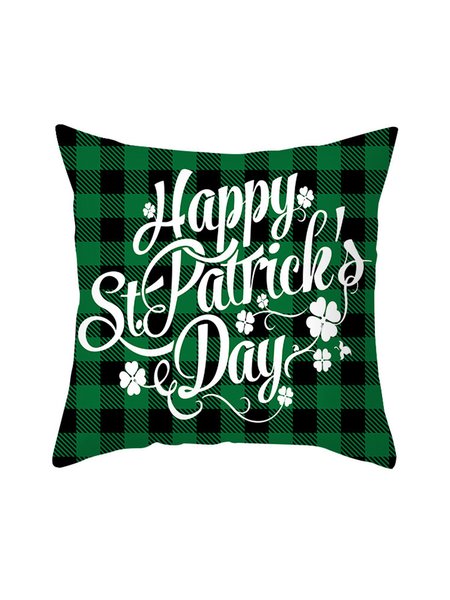 St. Patrick's Day Throw Pillow Cover Shamrock Sofa Pillow Cushion, 16, Pillow Covers