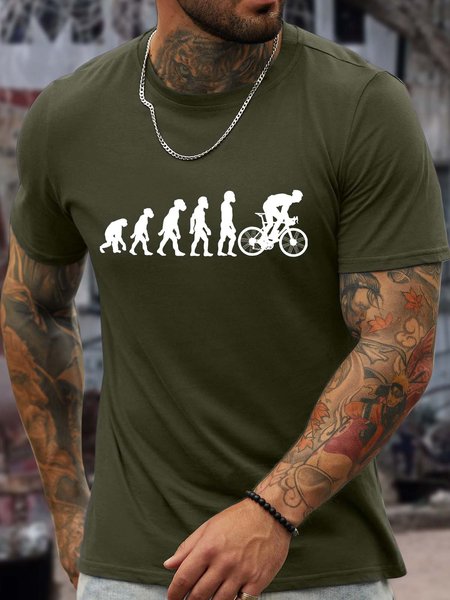 

Men’s Cycling Pattern Regular Fit Casual T-Shirt, Army green, T-shirts
