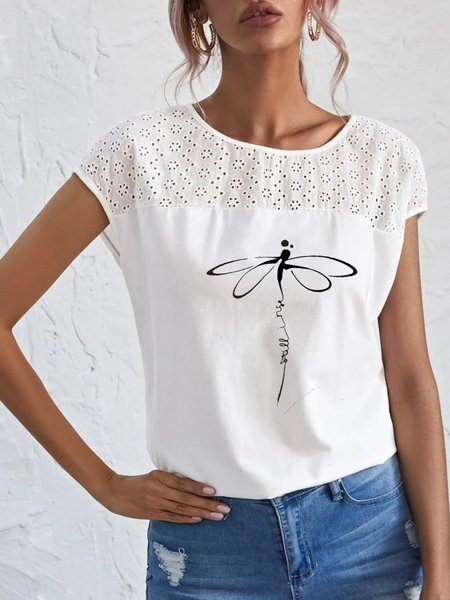 

Vacation Loose Cotton Lace Shirt, White, Shirts & Blouses
