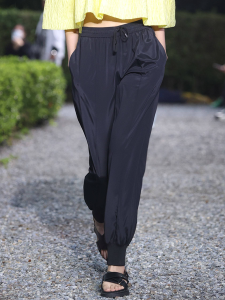 

Casual Plain Loose Sweatpants & Joggers, Black, Pants