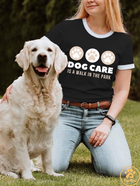 

Lilicloth X Funnpaw X Kat8lyst Dog Care Is A Walk In The Park Women's T-Shirt, Black, T-shirts
