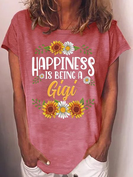 

Women's Happiness Is Being A Gigi Casual T-Shirt, Red, T-shirts