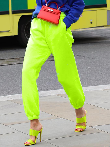 

Elegant Loose Sweatpants & Joggers, Yellow, Pants