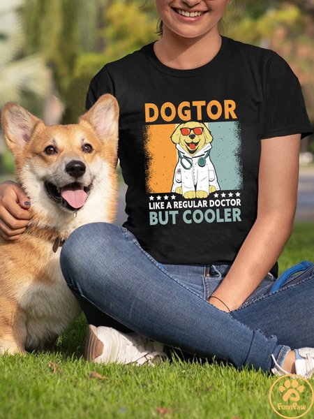 

Lilicloth X Funnpaw X Jessanjony Dogtor Like A Regular Doctor But Cooler Women's T-Shirt, Black, T-shirts