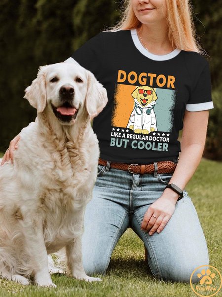 

Lilicloth X Funnpaw X Jessanjony Dogtor Like A Regular Doctor But Cooler Women's T-Shirt, Black, T-shirts