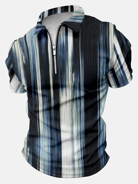 

Men’s Abstract Texture Art Pattern Regular Fit Abstract Casual Polo Shirt, As picture, T-shirts
