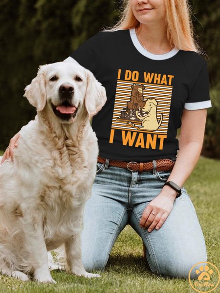 

Lilicloth X Funnpaw X Jessanjony I Do What I Want Dogs Playing Chess Women's T-Shirt, Black, T-shirts