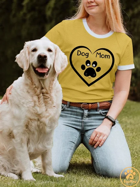 

Lilicloth X Funnpaw X Paula Dog Mom Heart Women's T-Shirt, Yellow, T-shirts
