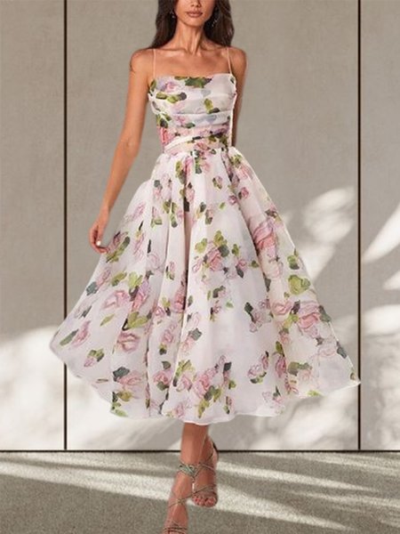 

Floral Elegant Strapless Wedding Guest Dress, As picture, Wedding Guest Dresses