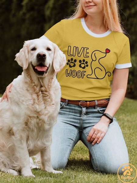 

Lilicloth X Funnpaw X Rajib Sheikh Live Love Woof Women's T-Shirt, Yellow, T-shirts