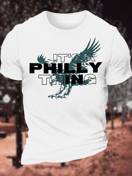 

Men's It Is A Philly Thing Funny Graphic Printing Casual Cotton Loose T-Shirt, White, T-shirts