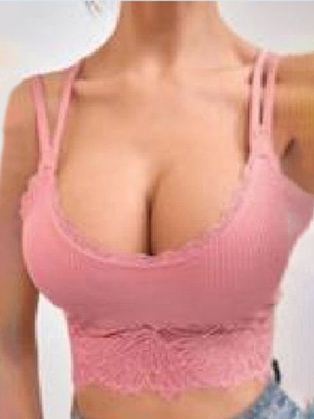 

Sexy Lace High Elasticity Camisole Bra, Pink, Trendy Bras