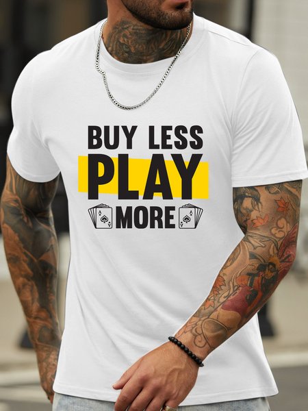 

Lilicloth X Jessanjony Buy Less Play More Men's T-Shirt, White, T-shirts