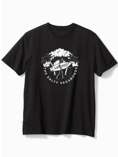 

Cotton Coconut Tree Round Neck T-shirt, Black, Men's t-shirts