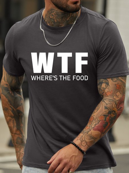 

Lilicloth X Jessanjony WTF Where's The Food Men's T-Shirt, Deep gray, T-shirts
