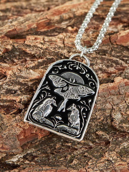 

Ethnic Vintage Silver Animal Pattern Embossed Necklace Sweater Chain Boho Jewelry, Necklaces