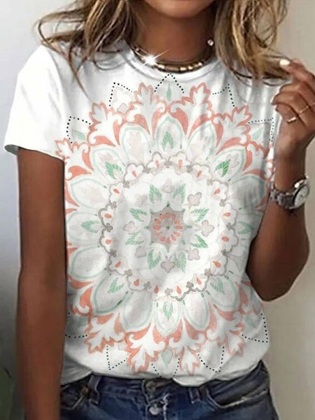 

Casual Regular Fit Ethnic Shirt, White, T-Shirts