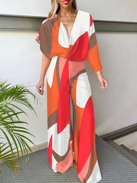 

Abstract Graphic Vacation Jumpsuit, Multicolor, Jumpsuits