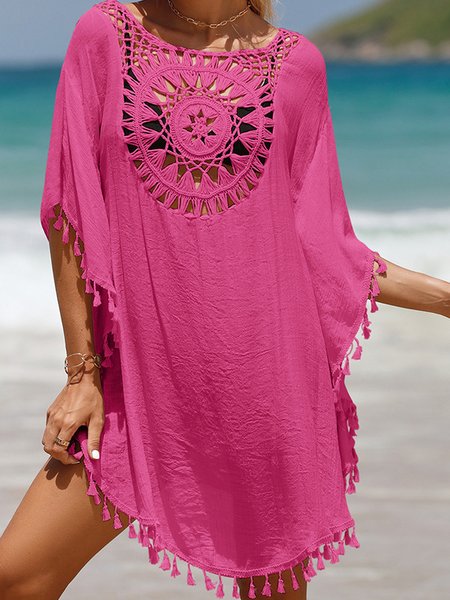 

Vacation Plain Coverup, Deep pink, swimwear>>Cover Ups