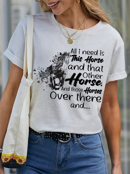 

Lilicloth X Ana All I Need Is This Horse And That Other Horse And Those Horse Over There Women's T-Shirt, White, T-shirts