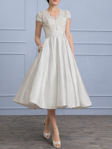 

Satin Elegant Wedding Guest Dress, White, Wedding Guest Dresses